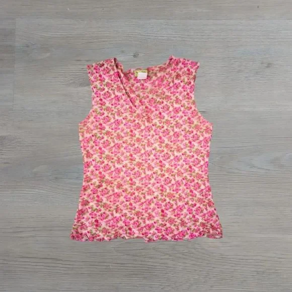 Y2K Parisian Pink Floral Micromesh Fairy Dress - Picture 2 of 4